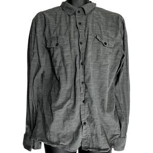 Diamond Jack Button Up Shirt Men Size L Gray Cotton Blend Stretch Long Sleeve